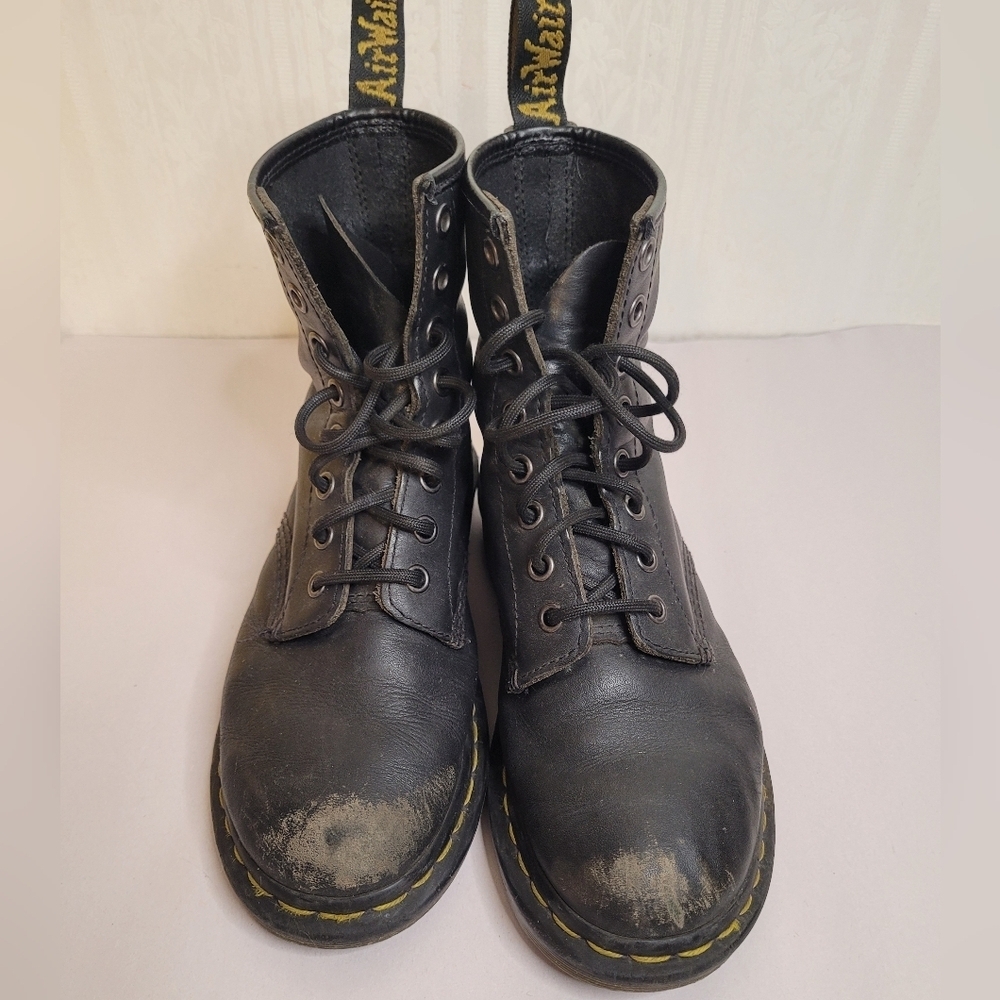 Dr. Martens 1460 Pascal Black Leather Combat Boots - Picture 3 of 9